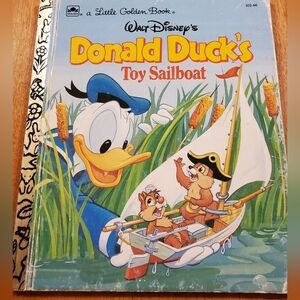 1990 VINTAGE Little Golden Book Walt Disney's Donald Duck's Toy Sailboat